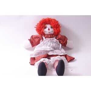 Raggedy Ann, Rag Doll, White Red, Vintage, Soft Toy, Collectible ~ 250605-WH 321